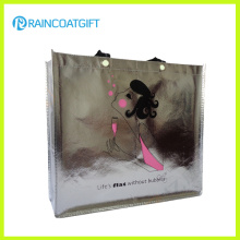 Promotional Non Woven Handbag with Shinny PVC Film Rbc-100